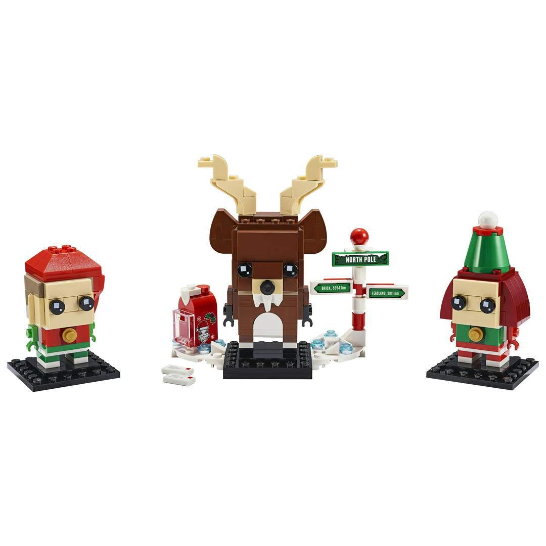 LEGO 40353 Brickheadz Reindeer, Elf & Elfillo Christmas Decorations (281 Pieces)