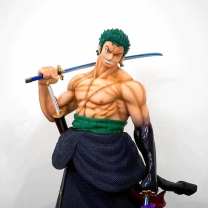 Ultimate Action Figure – Roronoa Zoro 50cm Anime Statue with 5 Interchangeable Heads One Piece PVC Collectible Model Toy Gift HW - Jaiman Toys
