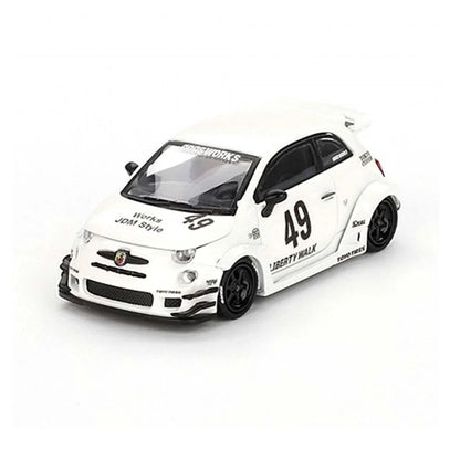 Mini GT 1/64 LB-WORKS x Abas Works ABARTH 595 Gara White LHD Diecast Scale Model Car - Jaiman Toys