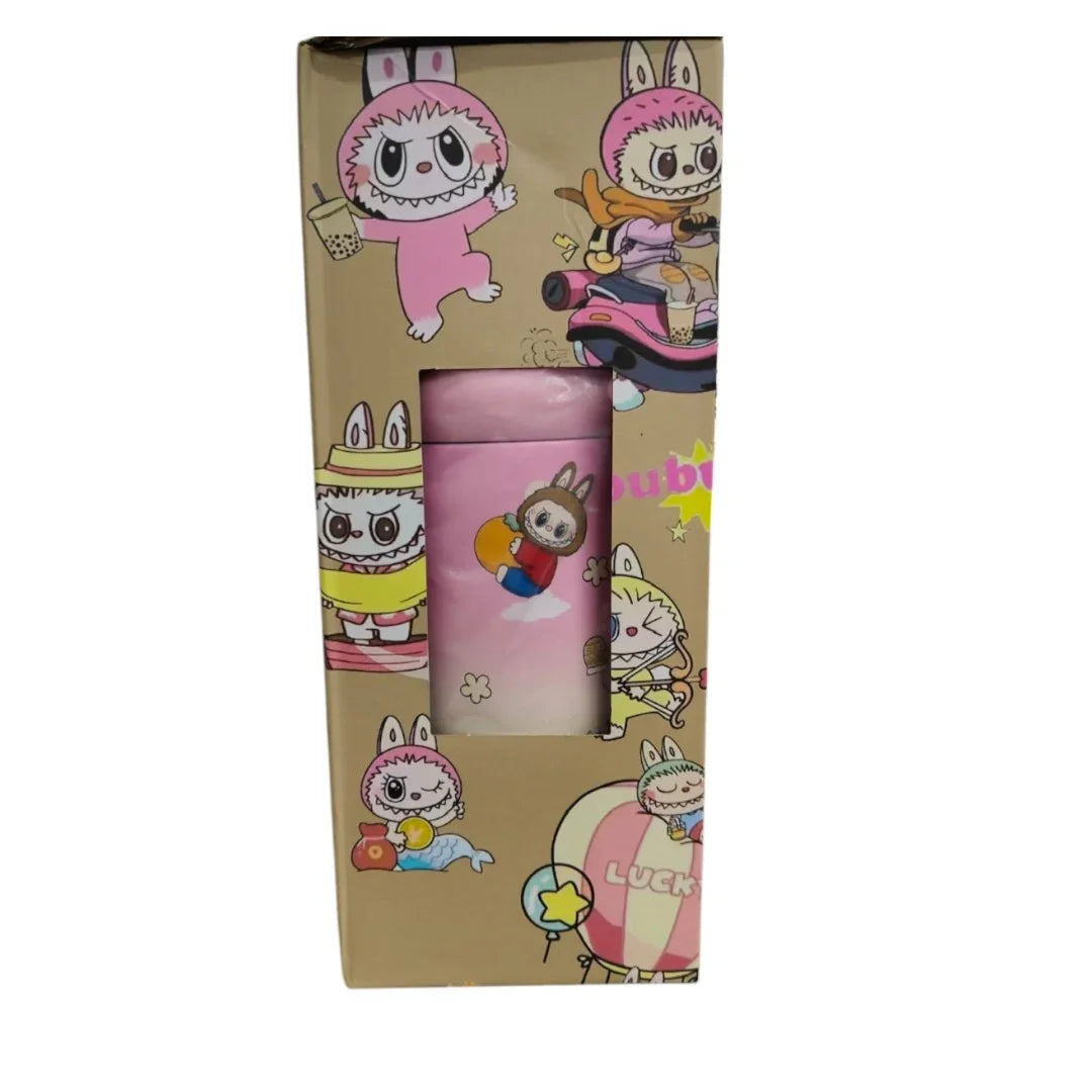Labubu & Tycoco Hot & Cold Sipper Water Bottle 1Ltr Pink Stainless Steel - Jaiman Toys