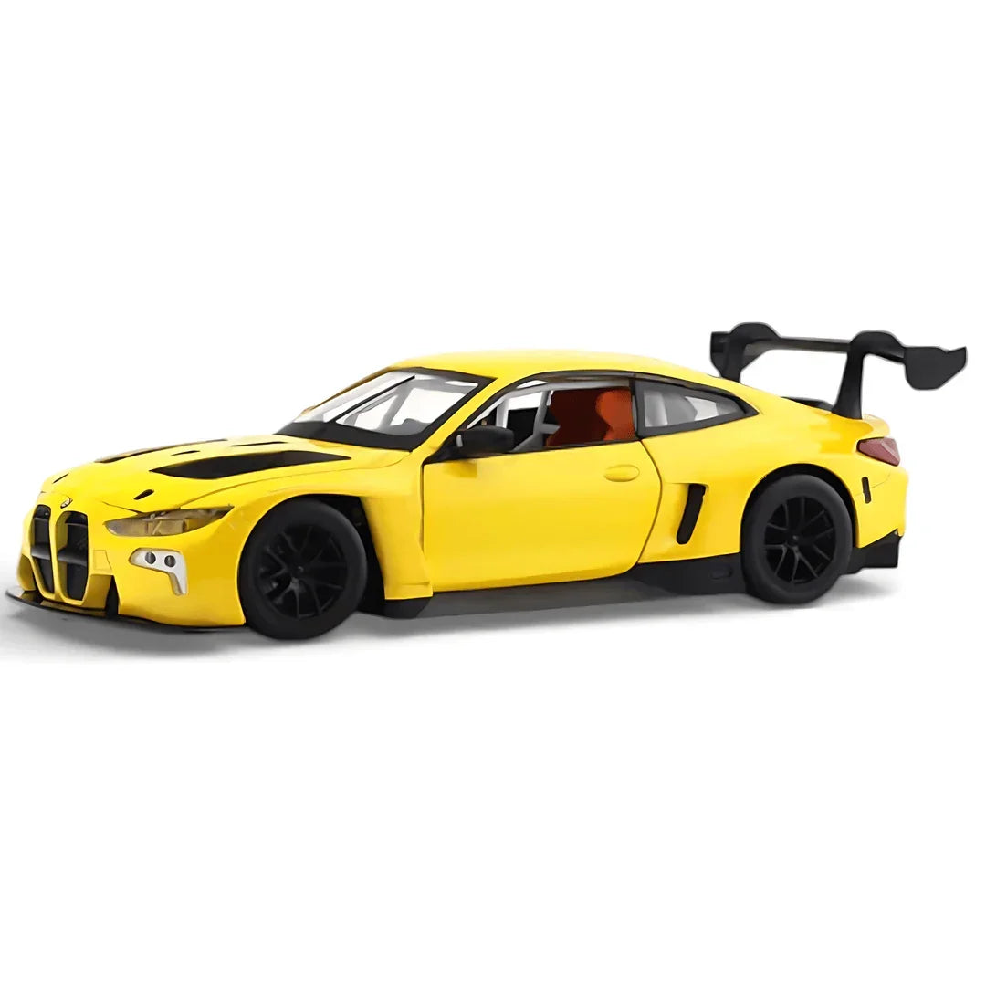 MSZ 1:44 BMW M4 GT3 Die-Cast Model Car – Yellow | Pull Back Action