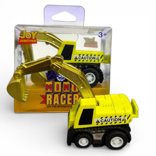 Joy Junction 1:64 Mini Racer Alloy Metal Excavator Toy with Pull-Back Function