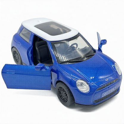 MSZ 1:38 Mini Cooper SE J01 Blue Die-Cast Model Car with Openable Doors