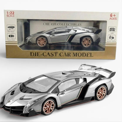 HQT 1:22 Scale Die-Cast Supercar Model – Premium Collectible Edition (Light & Sound | Pull Back Action)