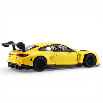 MSZ 1:44 BMW M4 GT3 Die-Cast Model Car – Yellow | Pull Back Action (67726)