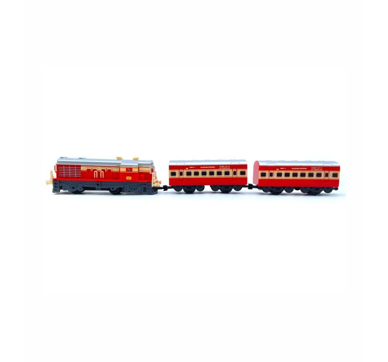 Centy 13-Piece Battery-Operated Indian Mini Passenger Train Set with 3-Piece Train, 10-Piece Track & High-Speed Engine for Kids 3+