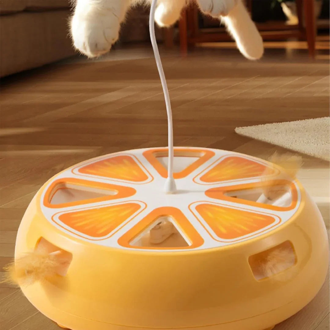 Smart Magic Spinning Pet Toy – Automatic Interactive Cat Toy with Rotating Feathers, Replaceable Heads & Silent Electric Drive