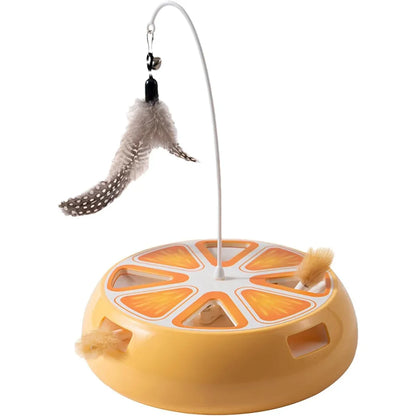 Smart Magic Spinning Pet Toy – Automatic Interactive Cat Toy with Rotating Feathers, Replaceable Heads & Silent Electric Drive