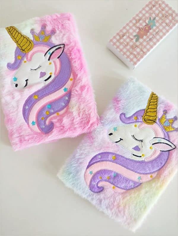 Toys League 3 In 1 Fur Unicorn Gift Set - Notebook, Pencil Pouch