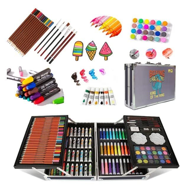 Amazon.com: iBayam Art Supplies, 186-Pack Deluxe Art Set with 2 A4 Drawing  Pads, 1 Coloring Book, 24 Acrylic Paints, Crayons, Colored Pencils,  Creative Gift Box for Adults Artist Beginners