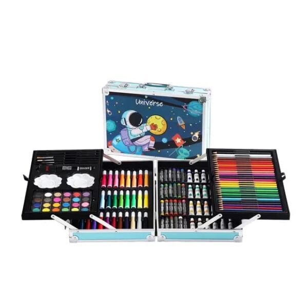 Art Supplies, 185-Piece Super Deluxe Wooden Art Set Crafts Drawing Kit with  2 Sketch Pads, Crayons, Oil Pastels, Colored Pencils, Watercolor Cakes